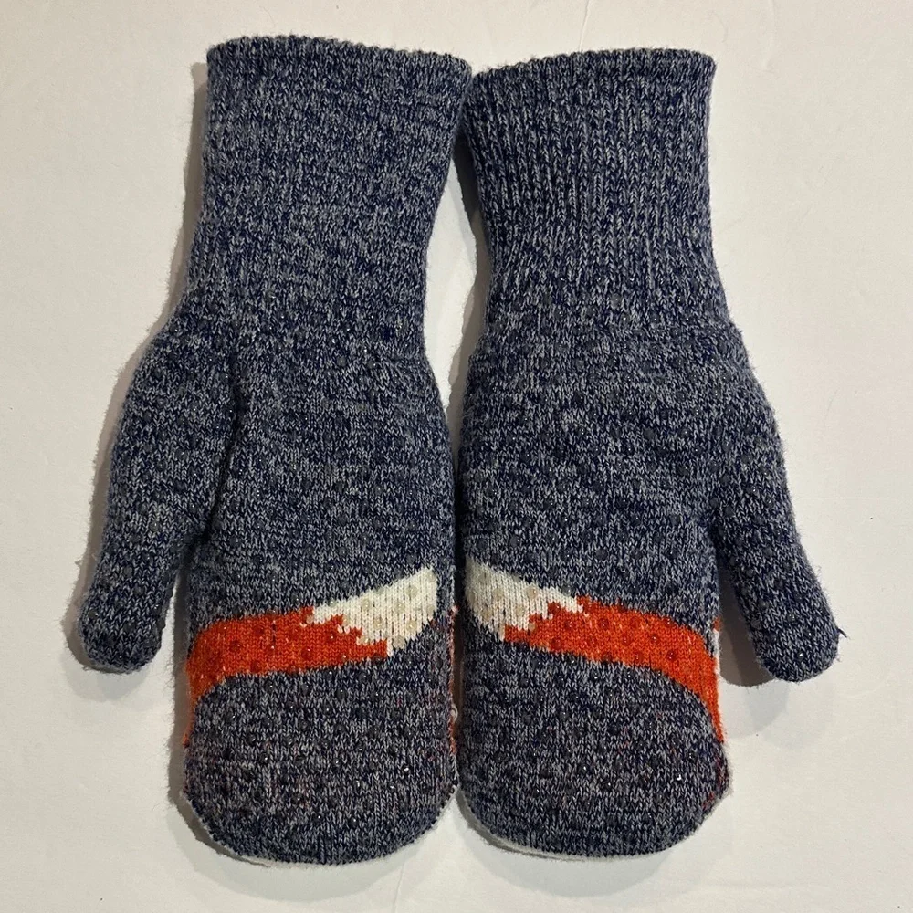 Field and Stream Fox Mittens - Blue and Orange